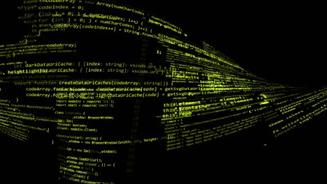 the abstract code moves in the virtual space. looped