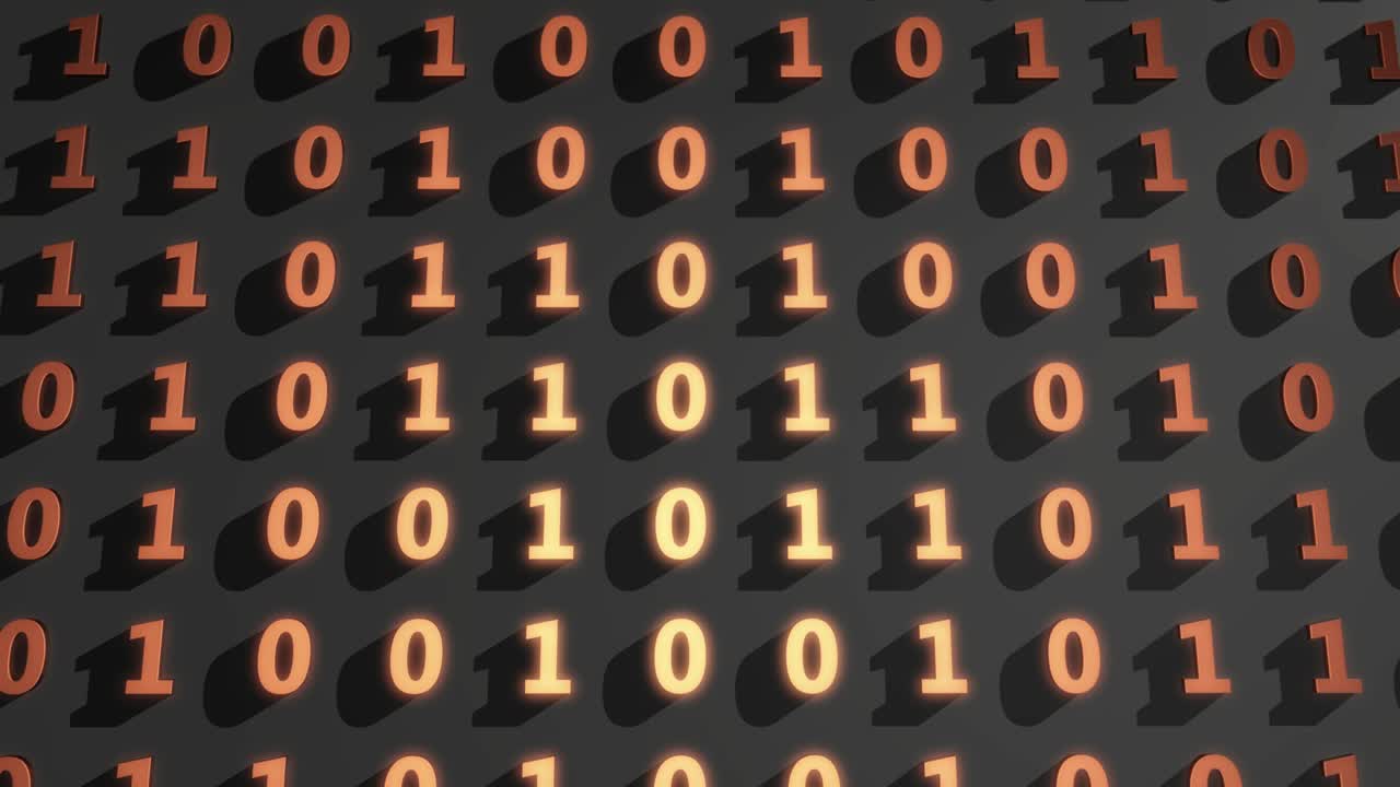 Orange Digital Binary Code