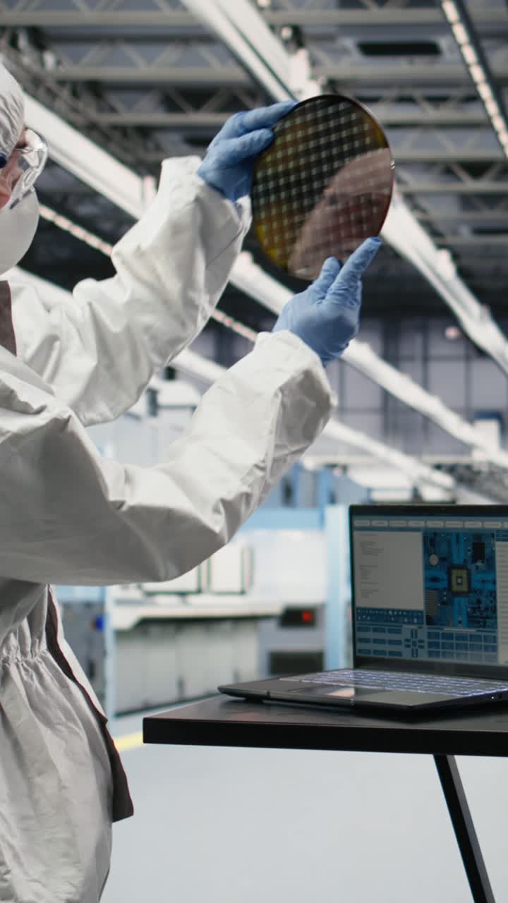 Vertical video Assessing hardware fabrication, laptop software and engineer