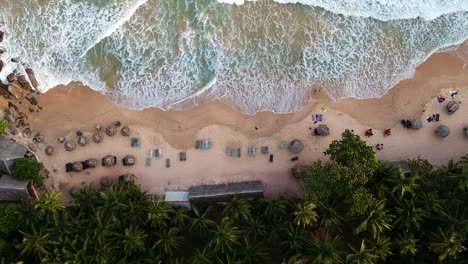 aerial over idyllic sri lanka beach