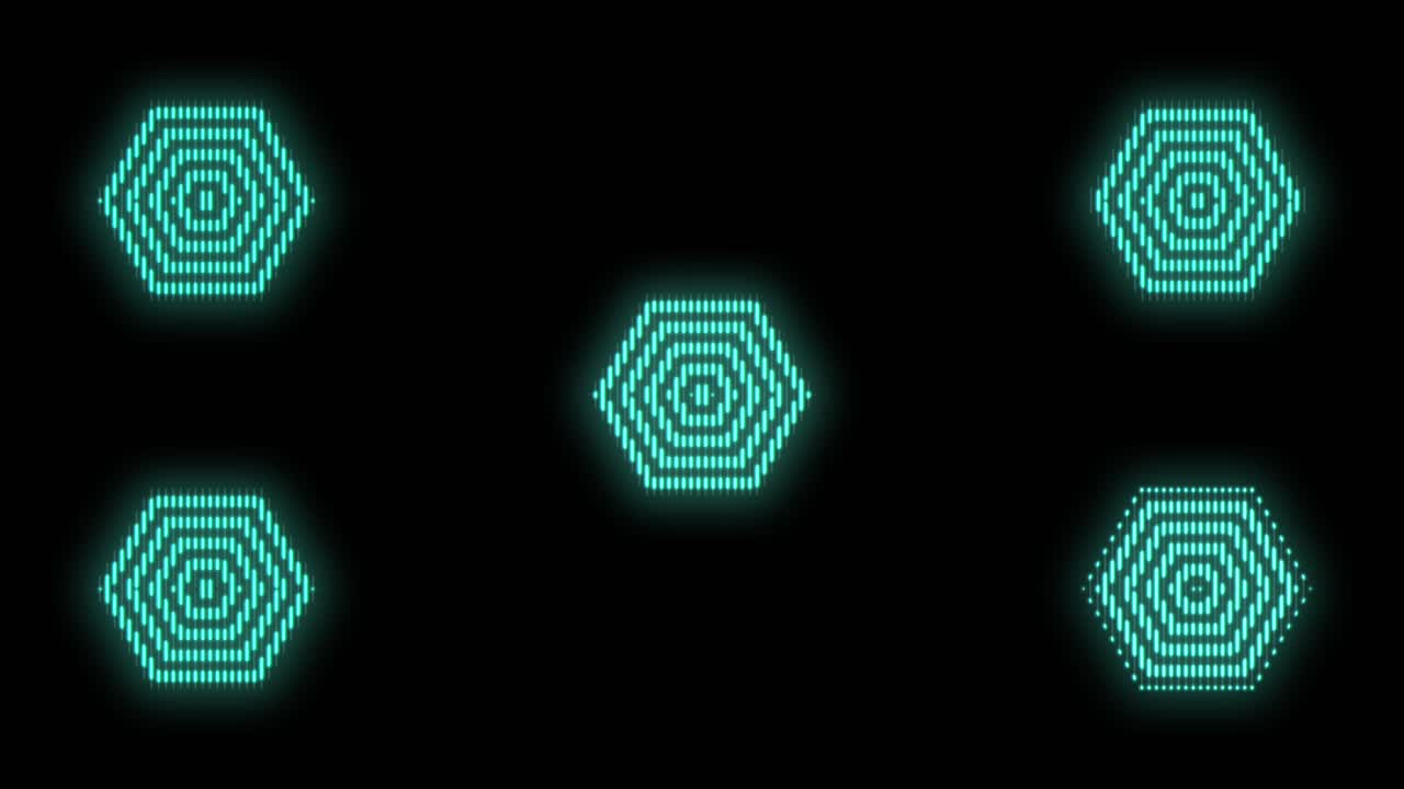 patrón de hexágonos geométricos con luz led en estilo club