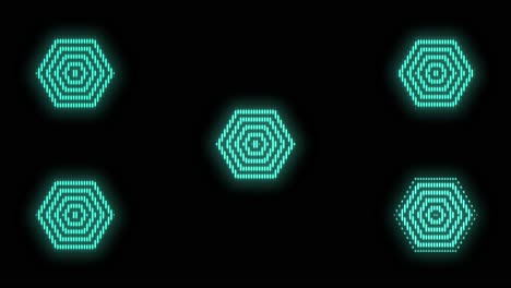 patrón de hexágonos geométricos con luz led en estilo club