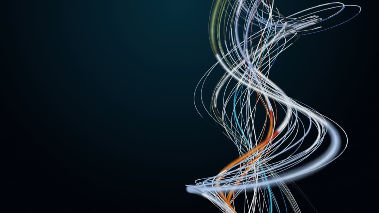 animación futurista con objeto de onda de rayas en cámara lenta y espacio para texto, 4096x2304 bucle 4k
