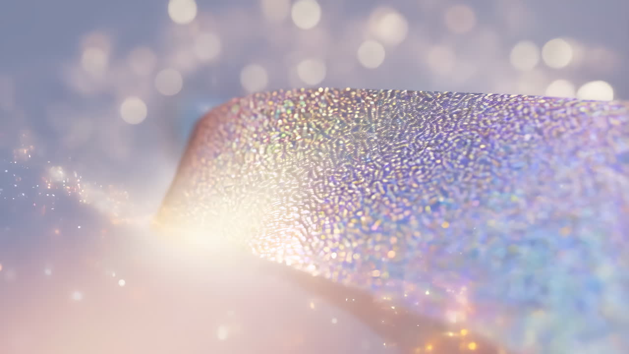 Holographic Glitter Background with Bokeh Lights