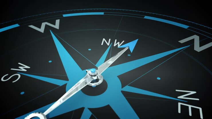 Compass pointing to the north