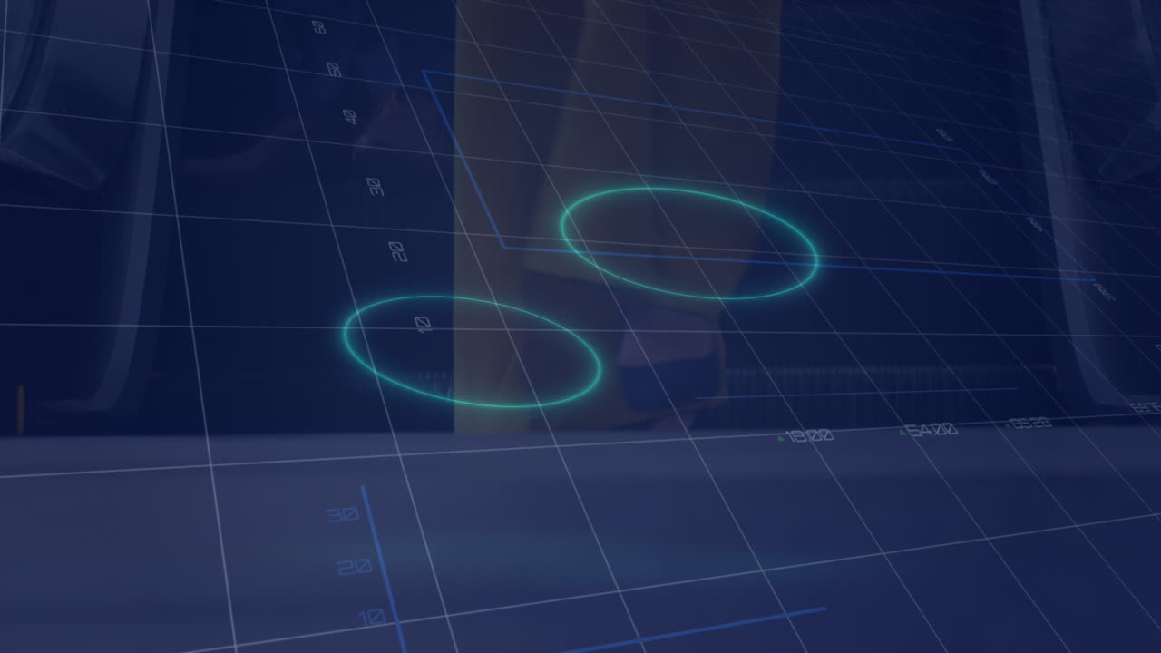 Animation of data processing over shapes
