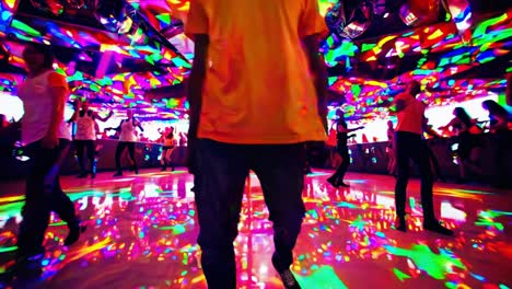 fiesta en un club nocturno con luces de colores