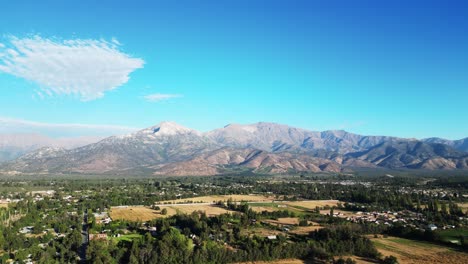 andes mountain range in the commune of pirque, country of chile