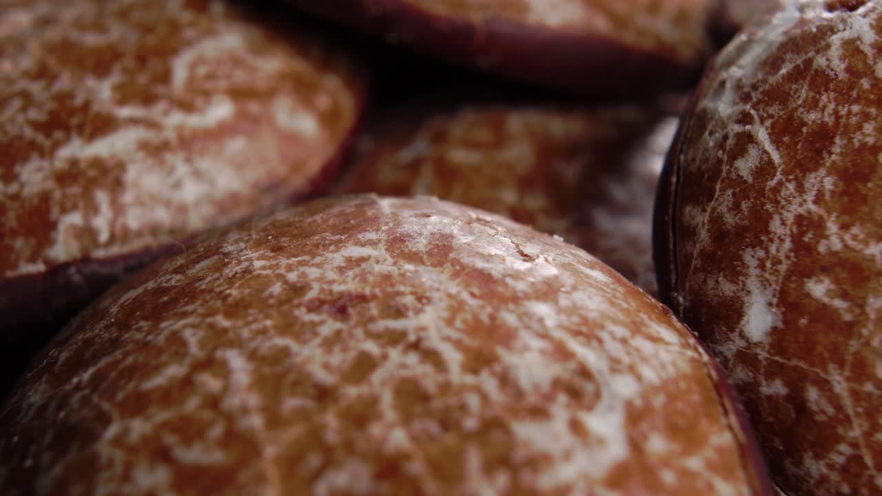 la textura de la galleta. pan de jengibre de chocolate marrón. macro