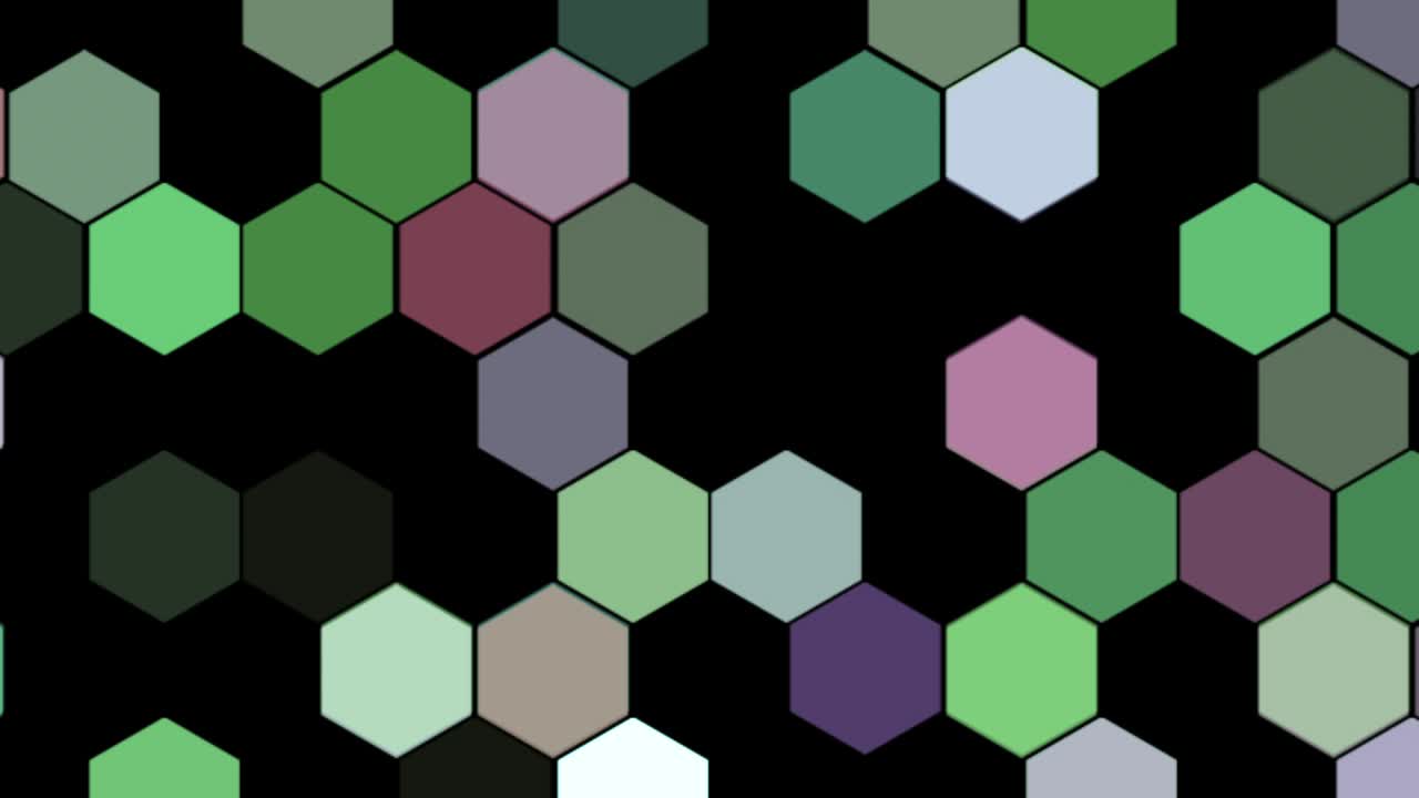 fondo de gráficos de movimiento con patrón hexagonal digital colorido