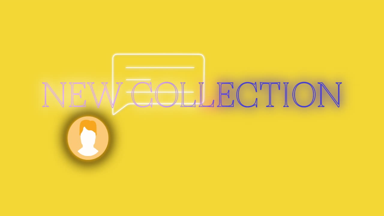 este video muestra una animación generada digitalmente de un nuevo texto de colección de neón sobre un fondo negro