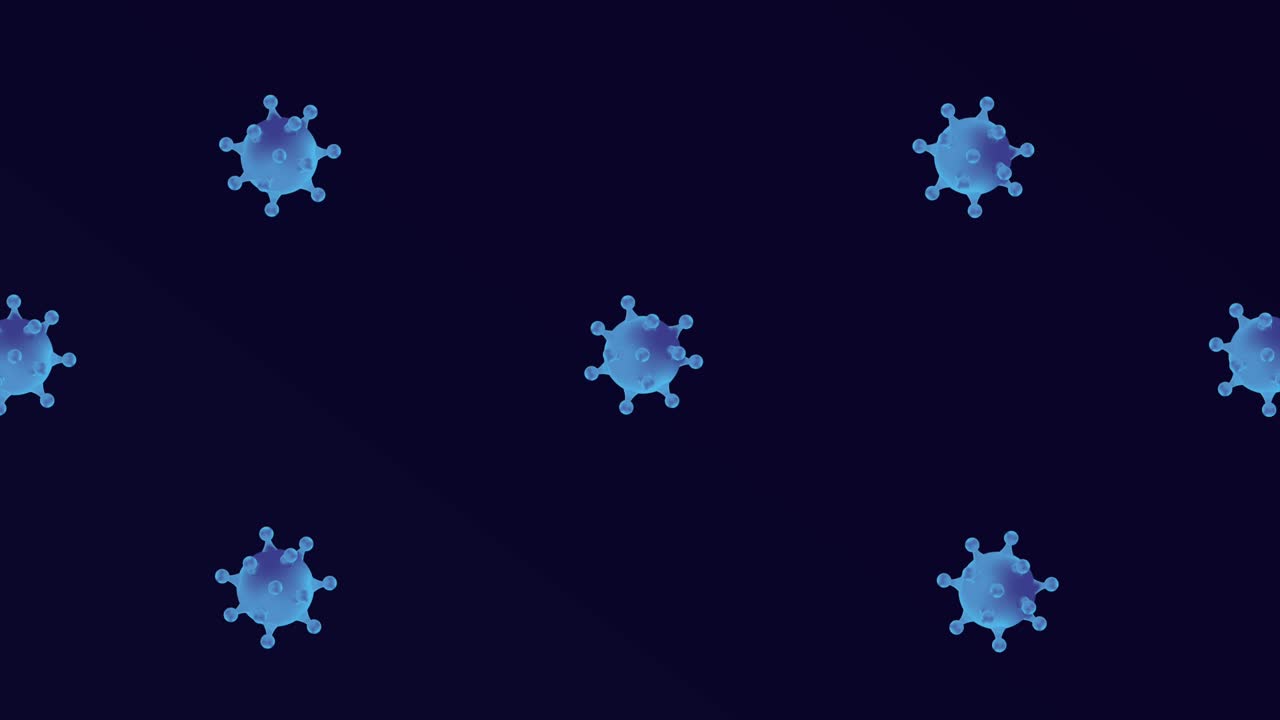 covid19 particles with blue particles animation