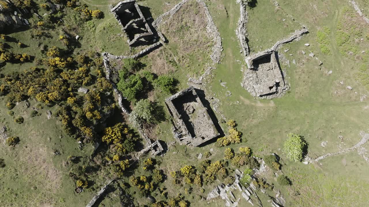 Storia, Archeologia, Rovine di edifici, Gellfechan, Veduta a volo d'uccello, Galles.