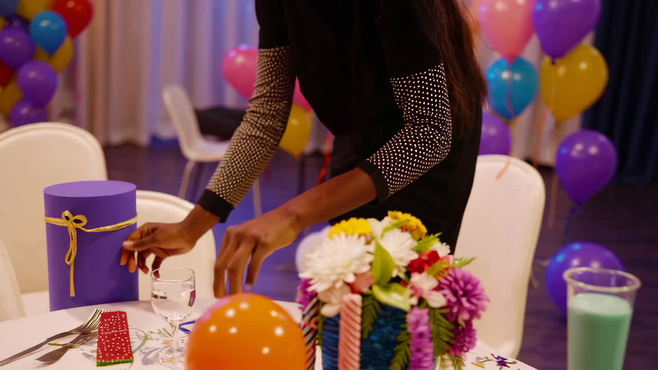 Party Setup with Balloons and Decorations