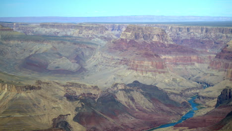 panning shot of the grand canyon and the colorado river from the south rim, arizona, united states