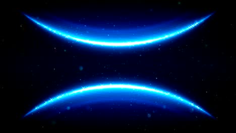 animated illustration of glowing planet blue outline on dark space background. 4k