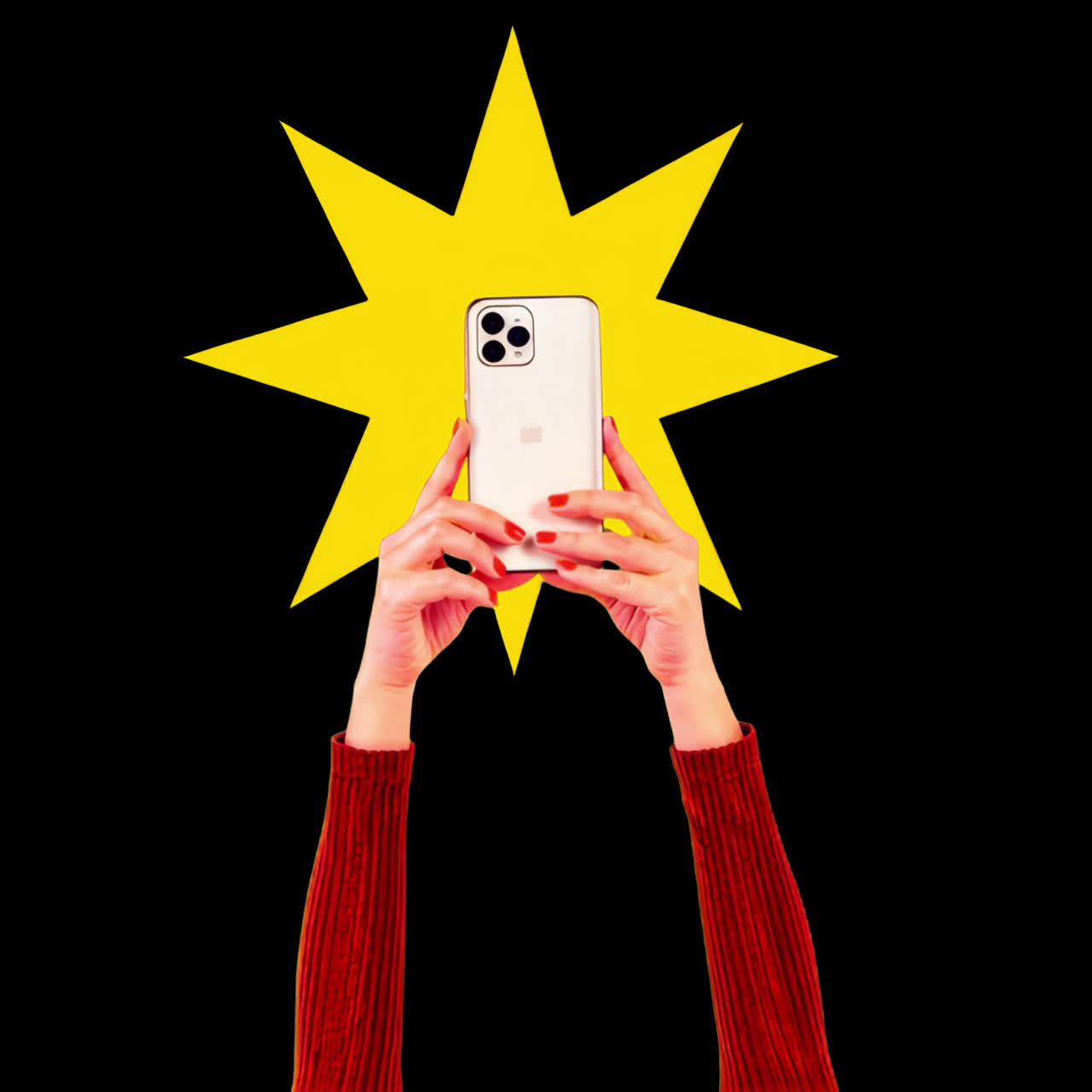 Vibrant smartphone photography concept animation isolated asset, transparent 4K video, alpha