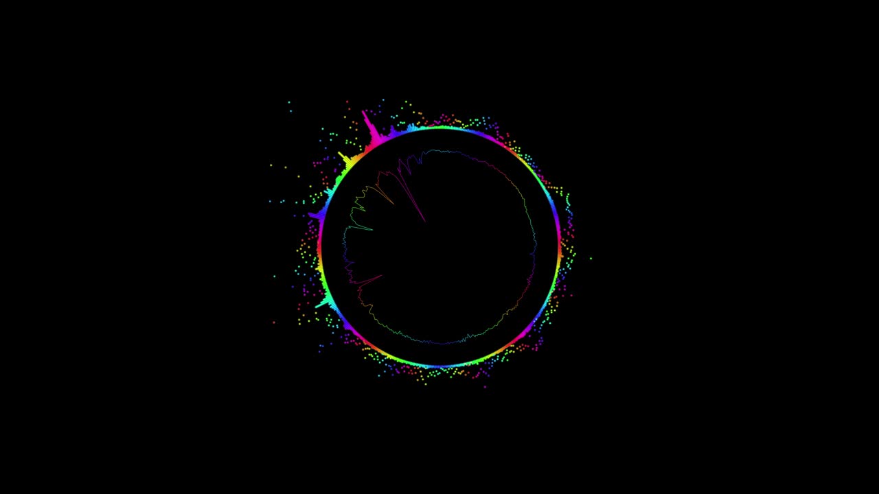 línea de espectro abstracto rebote diseño de onda espectral en fondo negro forma de onda vibrante. simulación de espectro de audio para animación futurista de música.