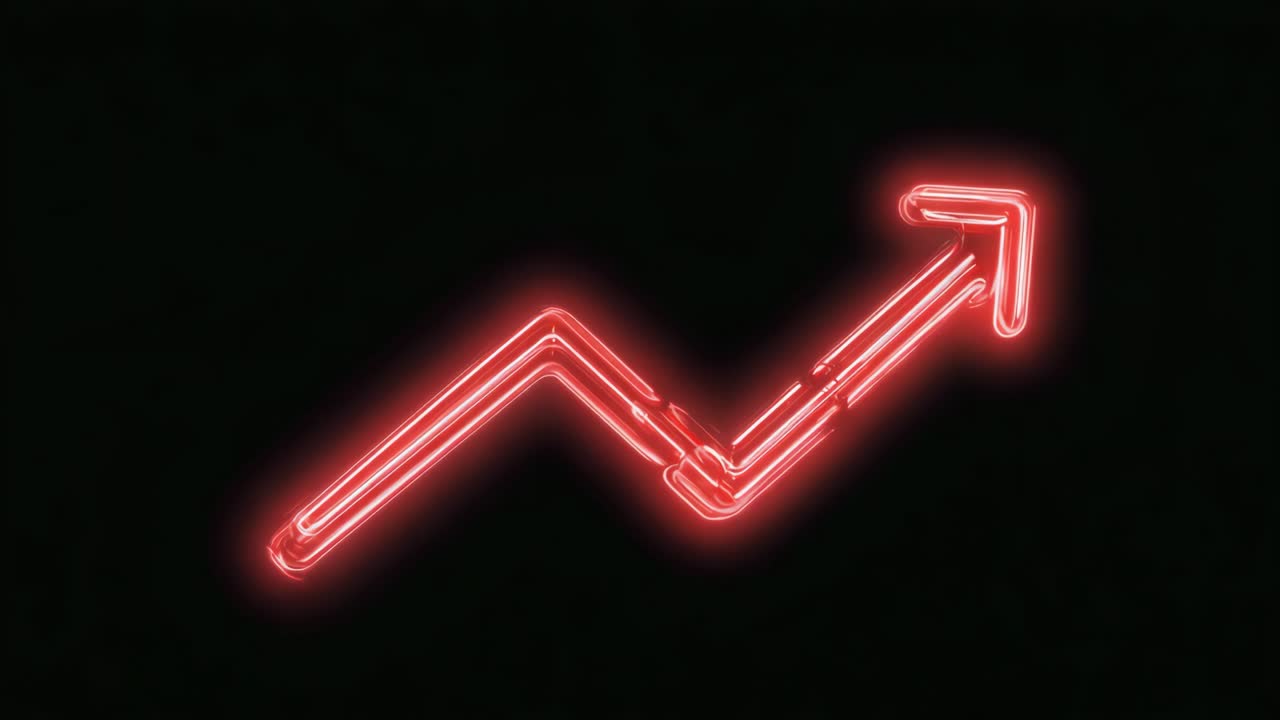 Neon Arrow Pointing Upward