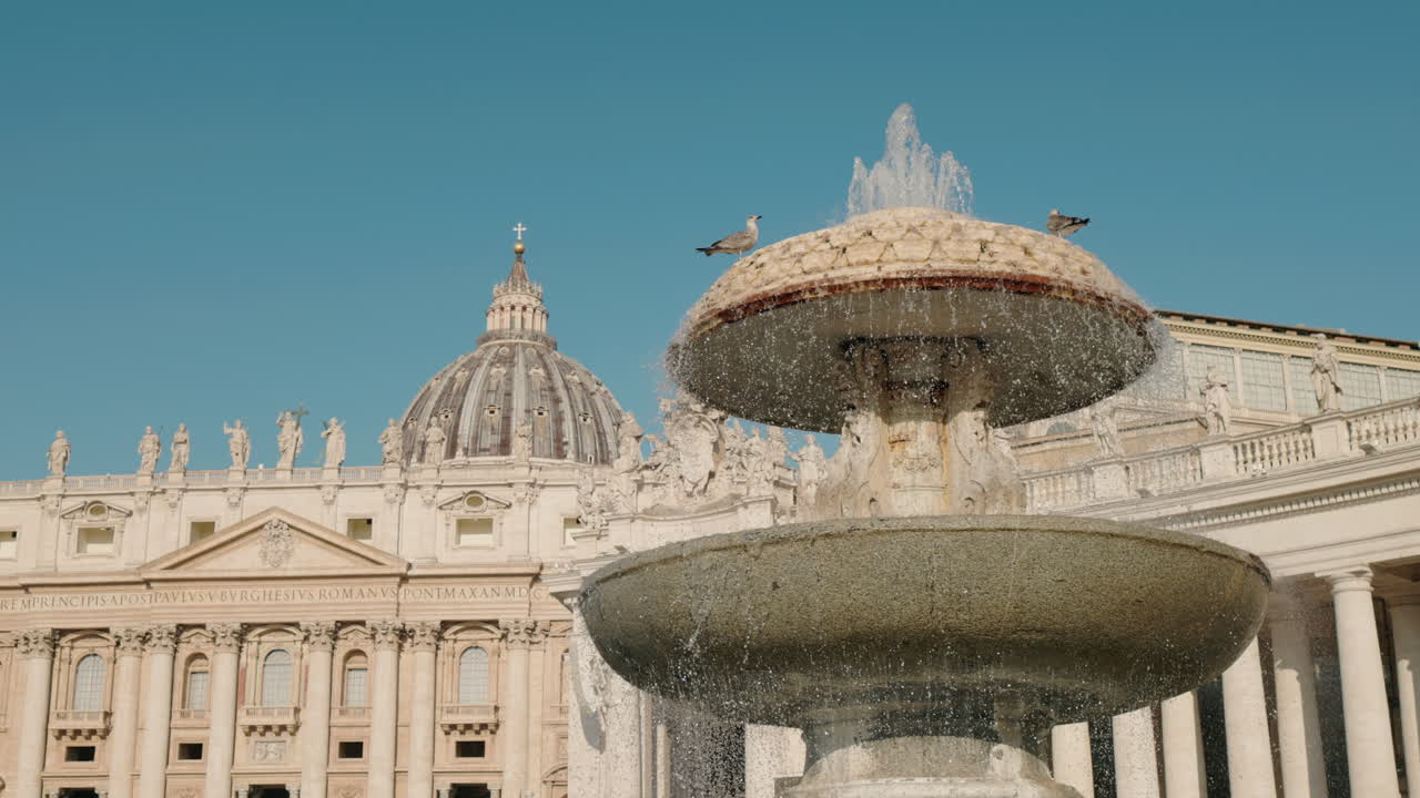 Fountain and St Peter's Basilica in Vatican City