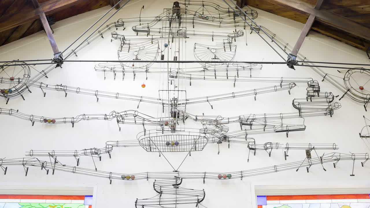 Intricate Wall-Mounted Ball Run