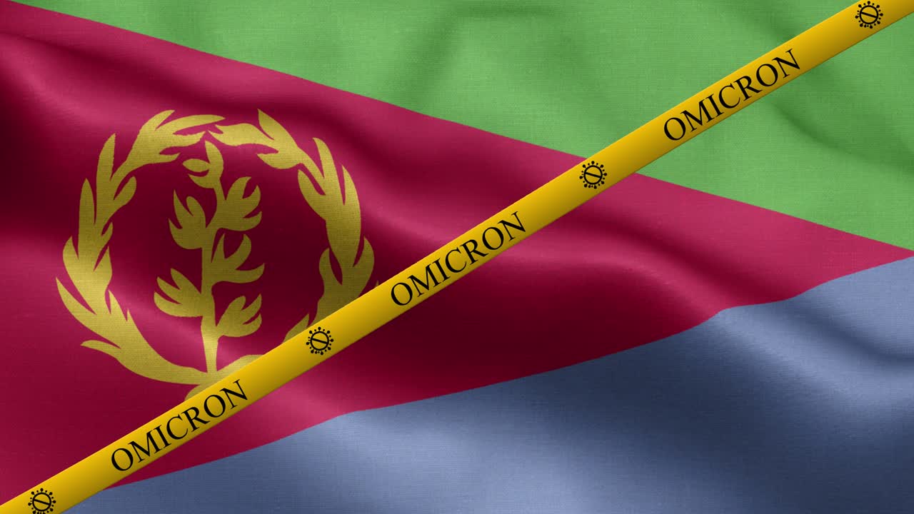 variante omicron y franja de prohibición en la bandera de eritrea