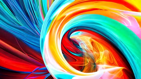 a colorful abstract painting of a colorful swirl of paint