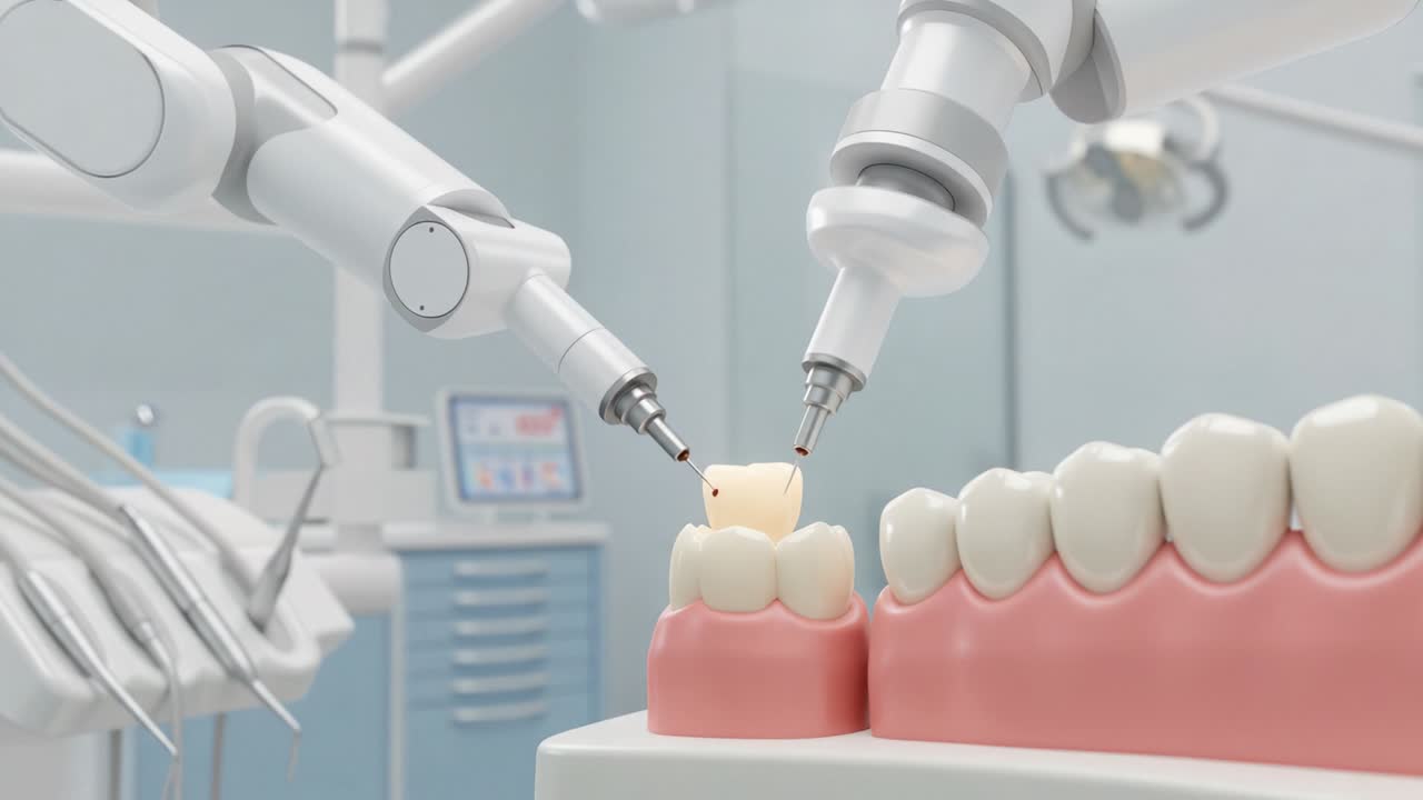 Advanced Robotic Dentistry: Precision Techniques for Tooth Restoration and Replacement Demonstrated by Innovative Dental Technology in a Clinical Environment