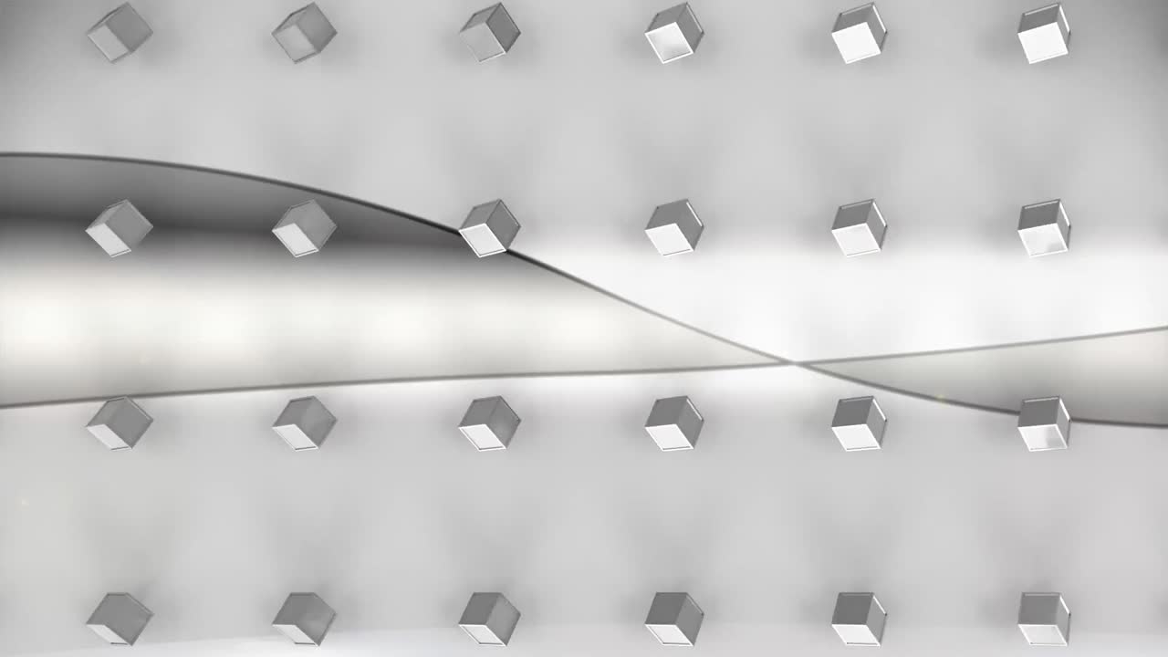 회색 배경에 움직이는 3d 큐브