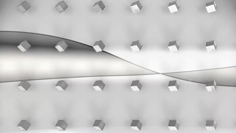 cubos 3d en movimiento sobre fondo gris
