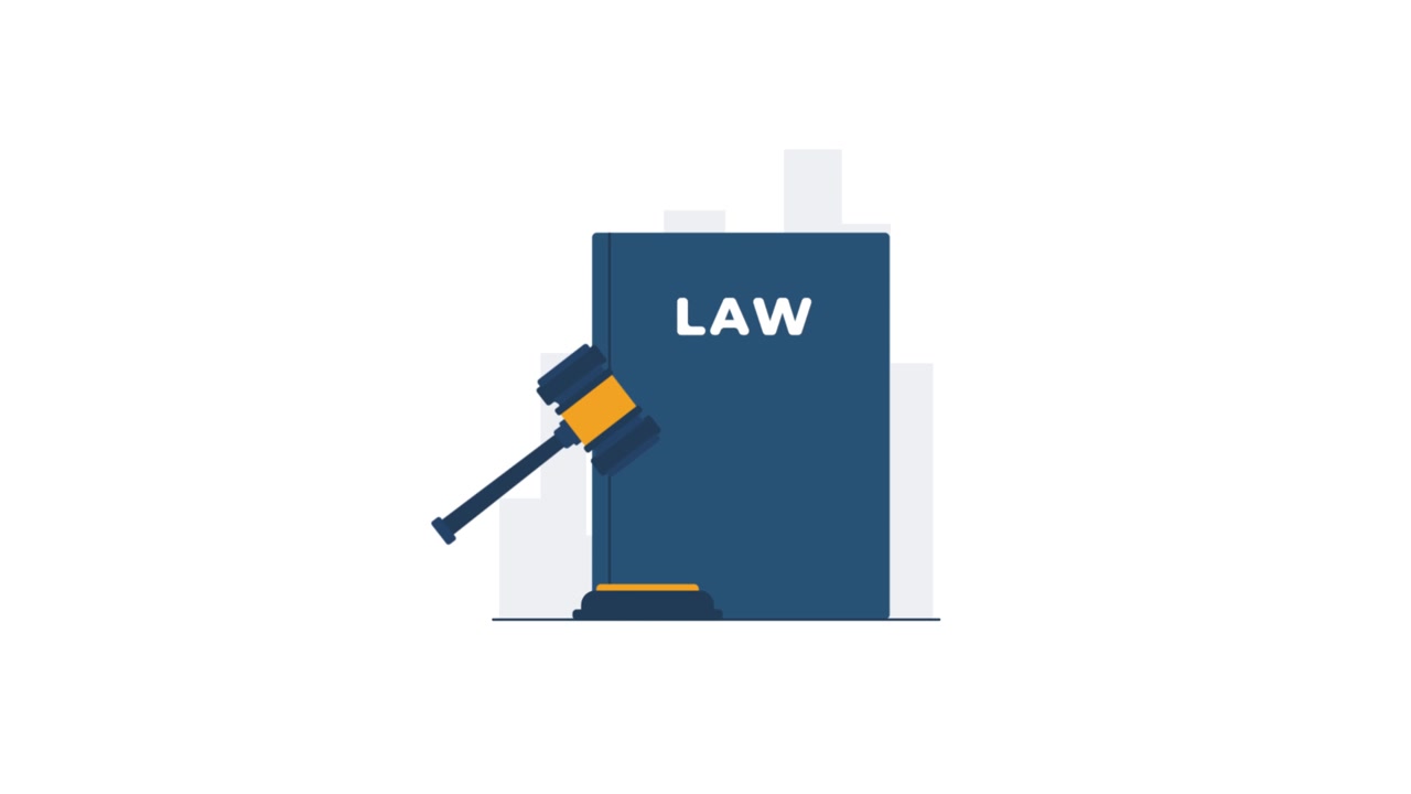 Animated Gavel and Law Book Symbolizing Justice