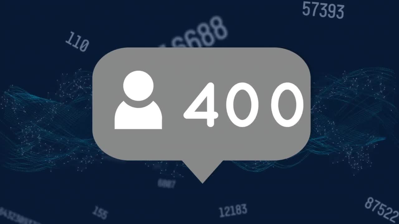 animación de la burbuja de habla con el icono de la gente y los números cambiando