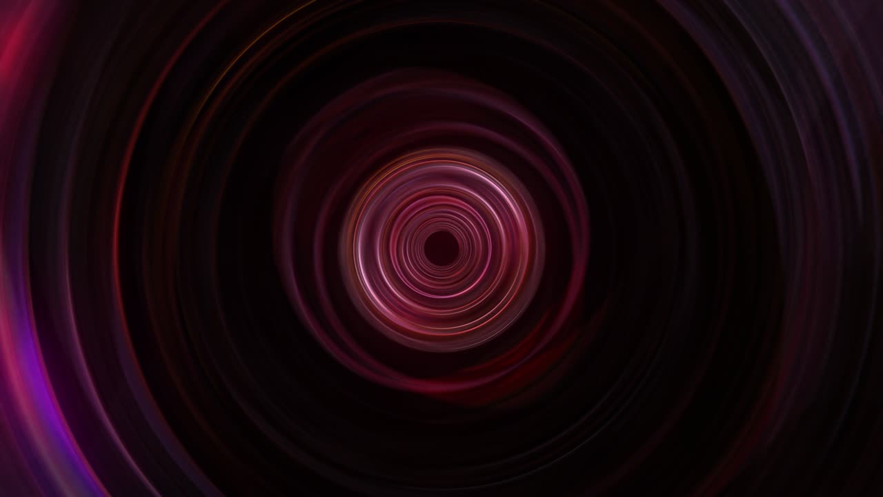 4K Bright neon red circles motion futuristic texture for innovation business presentation background. Abstract seamless loop with center circular wave hypnotic animation for VJ stage loop background.