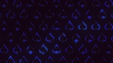 patrón simétrico de espadas azules brillantes sobre un fondo negro