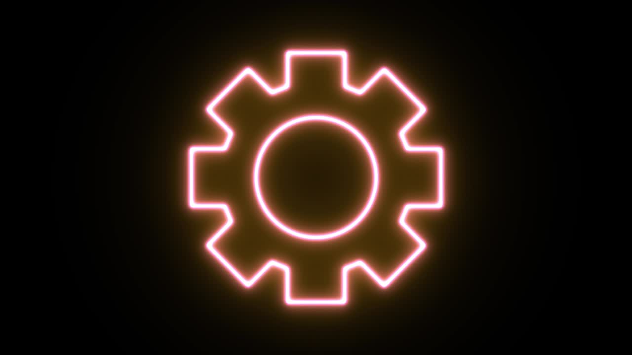 animación de icono de luz de neón. fondo negro 4k uhd.