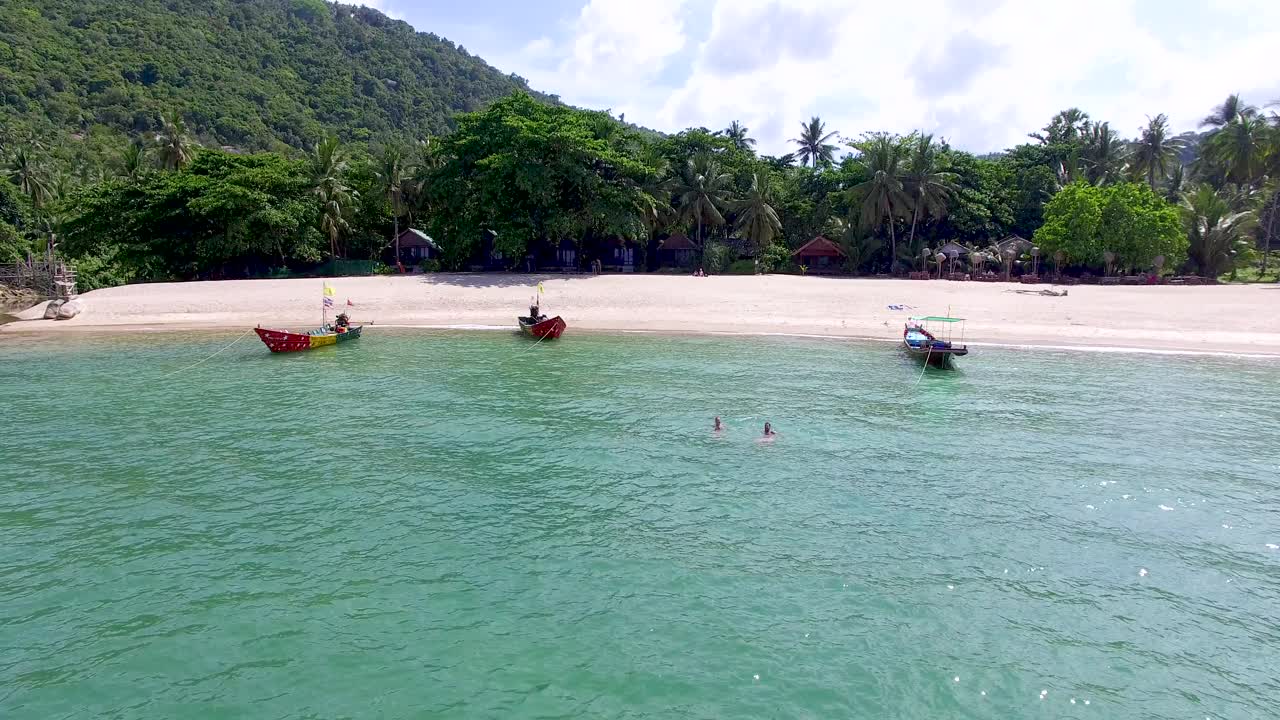 Establish Video of Haad Than Sadet beach in Phuket at the Andaman Sea in Thailand