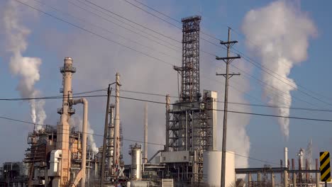 gases de efecto invernadero contaminantes blancos de una refinería de petróleo