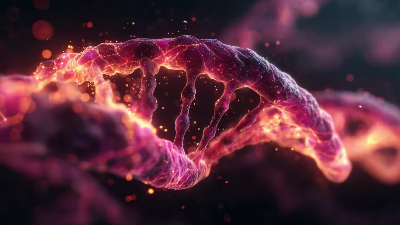 Captivating Visualization of a Double Helix Structure with Dynamic Energy Flow, Showcasing the Beauty and Complexity of Genetic Material in a Stunning Neon Color Palette