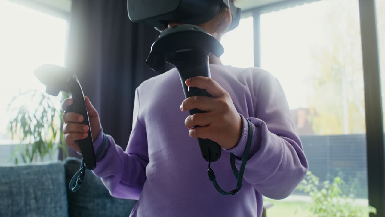 Child playing a VR game
