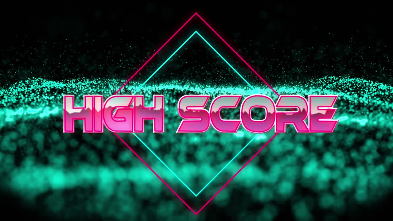 기하학적 움직이는 모양과 파도에 대한 높은 점수의 애니메이션