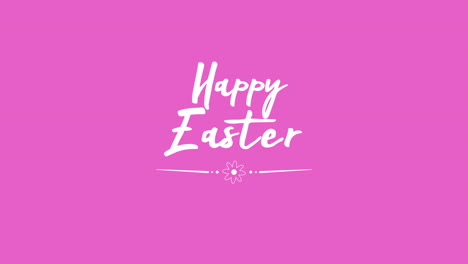 Happy-Easter-with-flower-on-modern-pink-gradient