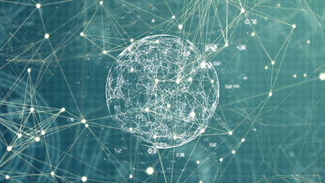 spinning digital globe with data connections