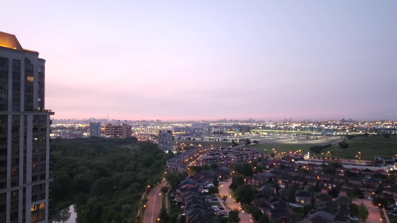 panorama de toronto, de la noche al día video de lapso de tiempo