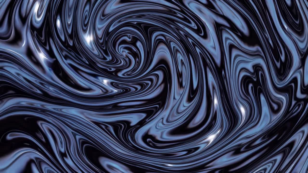 Sfondo video astratto con un motivo vorticoso nero e blu