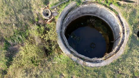 воздушный вид заброшенной очистной установки сточных вод