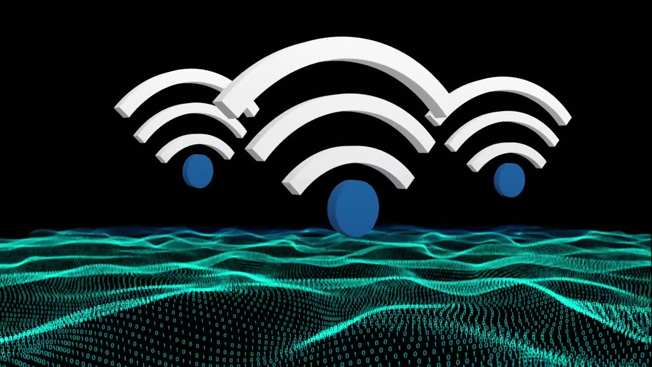 símbolo wifi y un gráfico de tierra