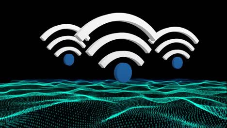 WLAN-Symbol-Und-Ein-Landdiagramm