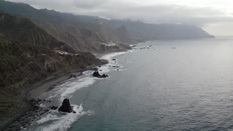 Aerial-view-over-the-coast-of-Tenerife