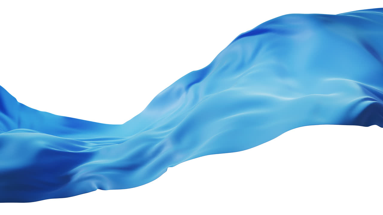 3d 렌더링의 알파 채널과 함께 흐르는 파란색 천 배경