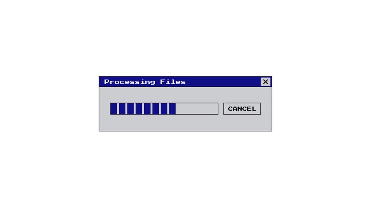 Retro Computer Processing Files Dialog Box Animation